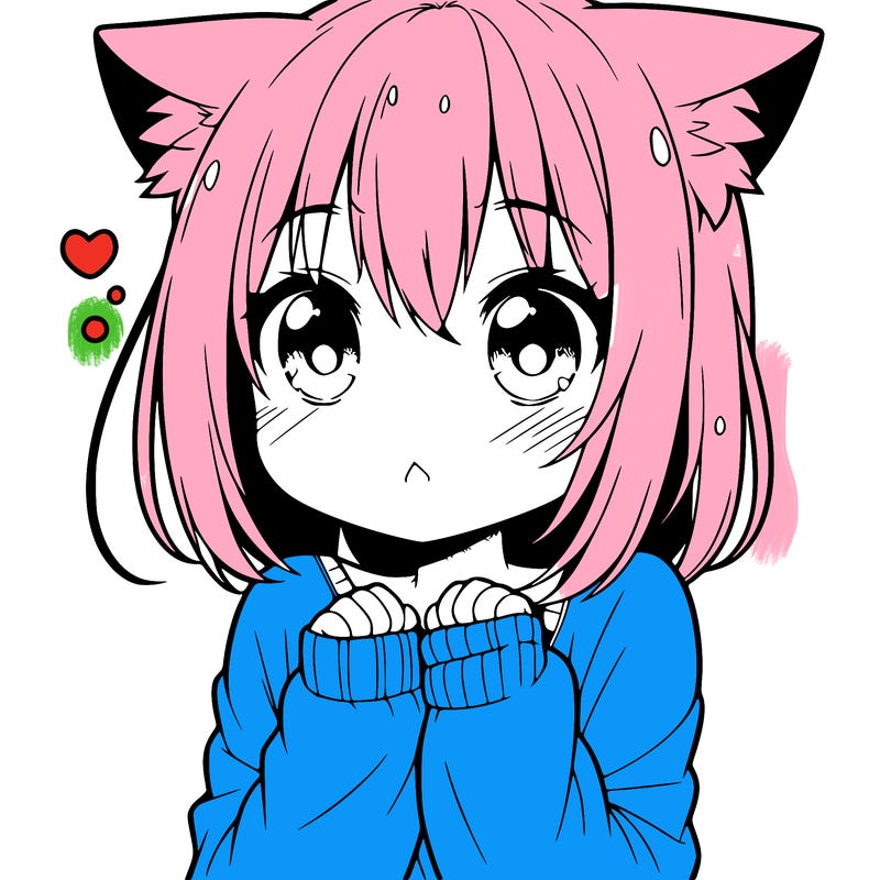 shy anime catgirl