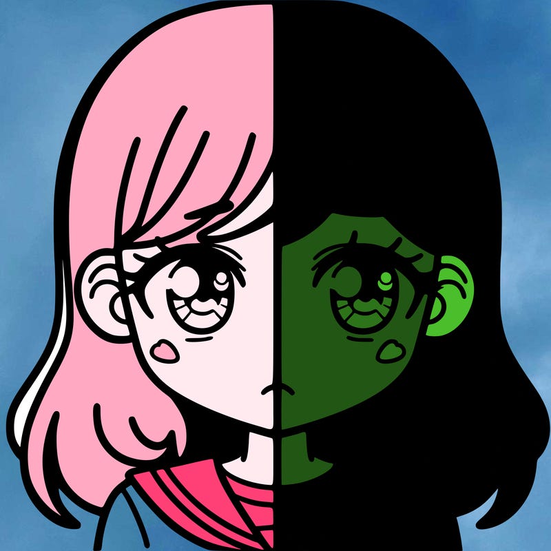 a split of a girl
