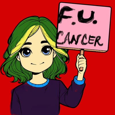 realistic girl holding up a sign