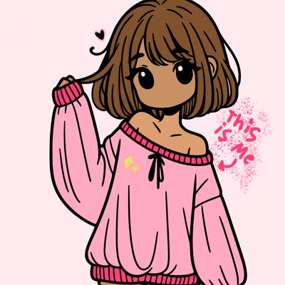 girl in baggy sweater hanging off her shoulder