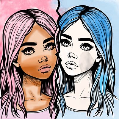 realistic girl split