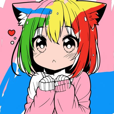 shy anime catgirl