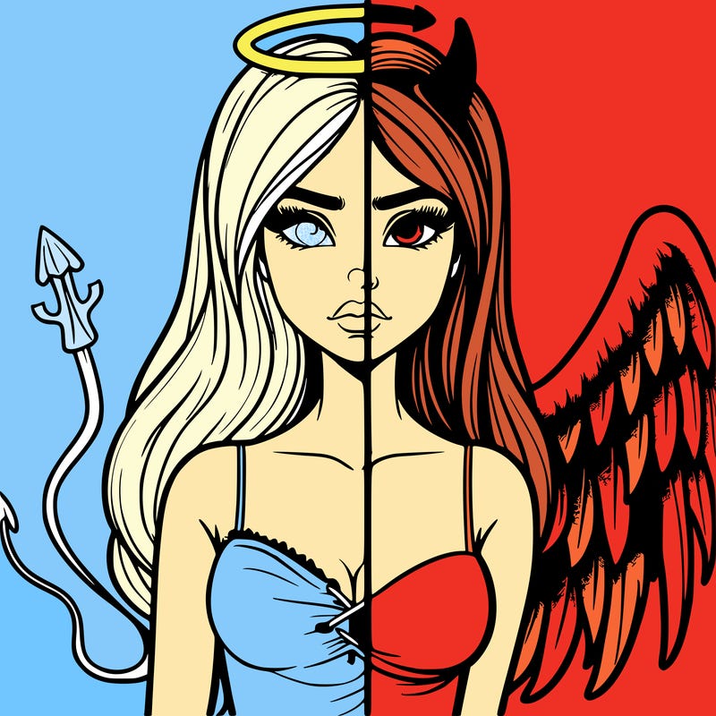 devil vs angel realistic girl