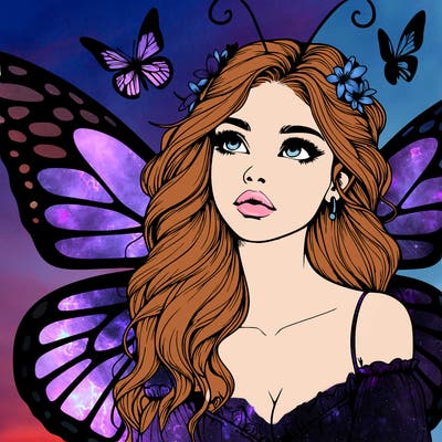 butterfly fairy realistic girl