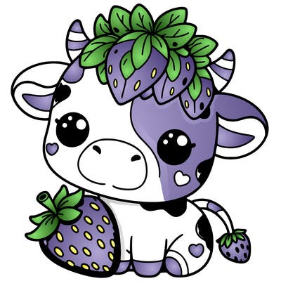 cute strawberry cow