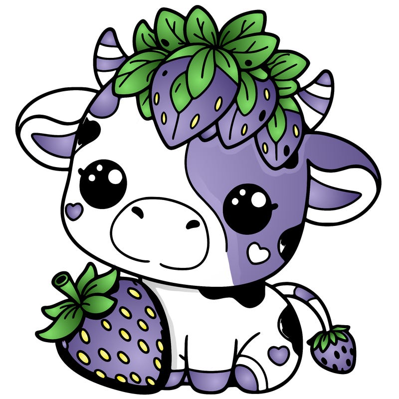 cute strawberry cow