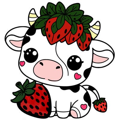 cute strawberry cow