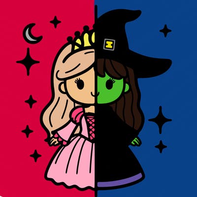 split princess and witch
