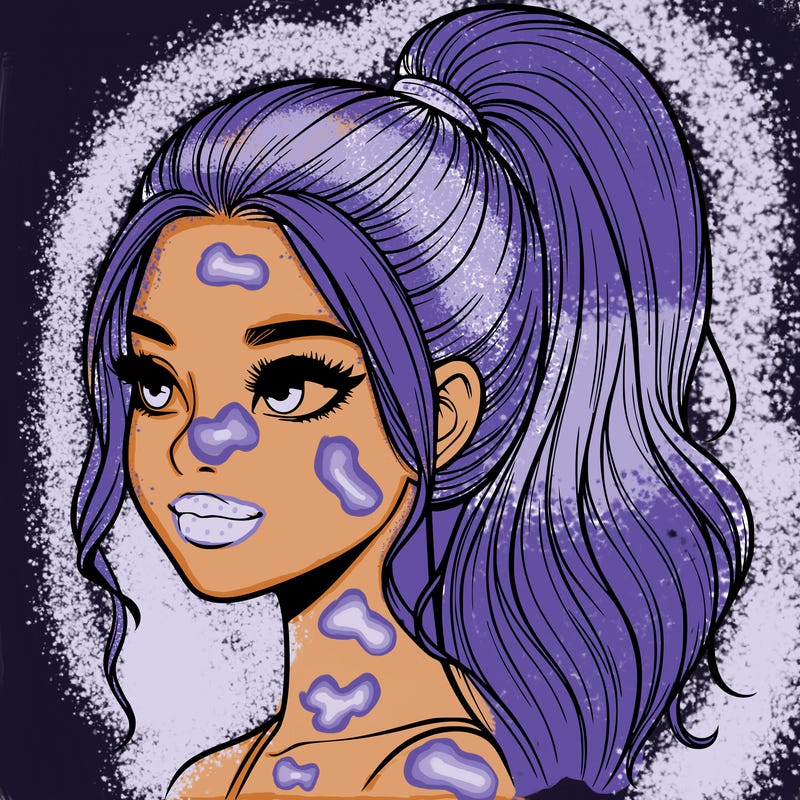 realistic girl with a high ponytail