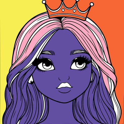 a realistic girl with a crown on