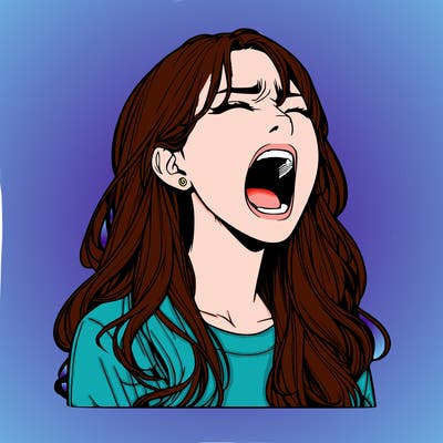 screaming realistic, girl