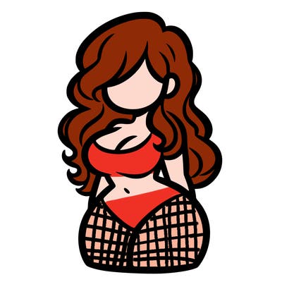 curvy woman with hair