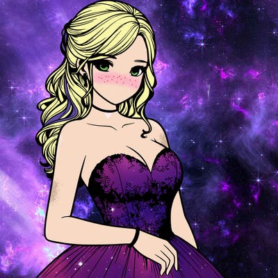realistic girl in prom dress