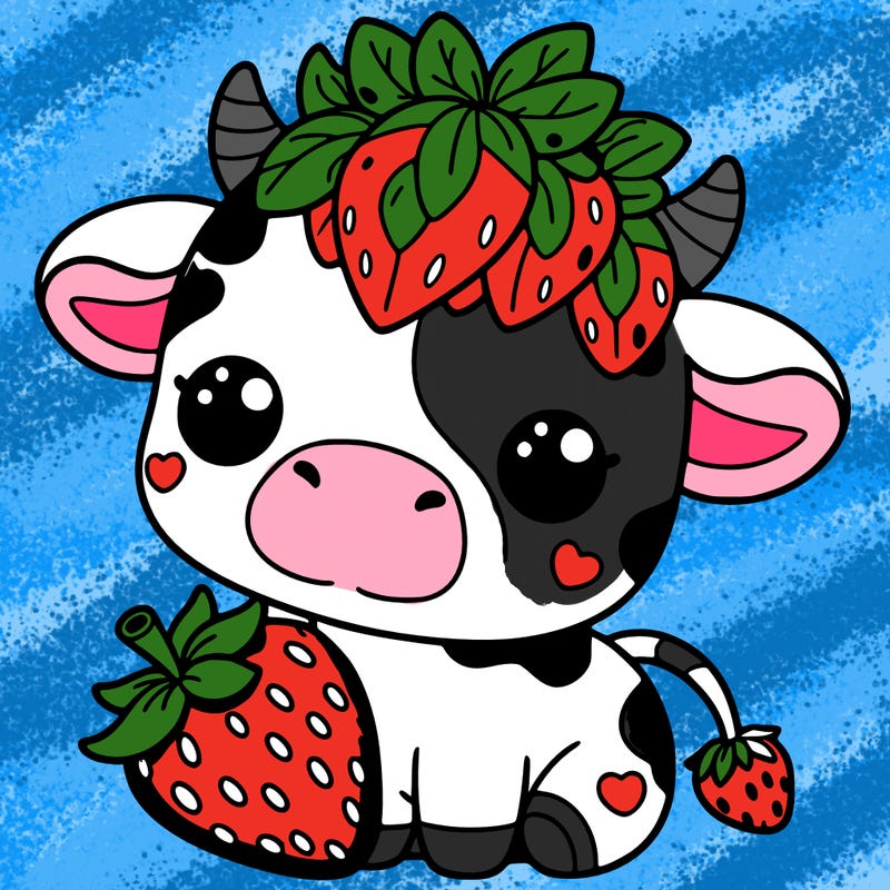 cute strawberry cow
