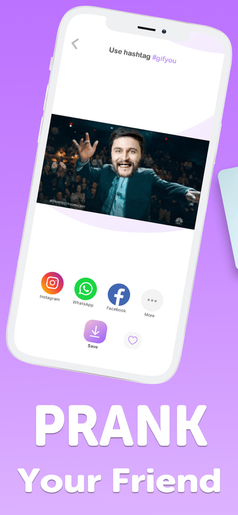 Funny Face Swap Me - GifYou - Sharing a face swapped GIF from the GifYou app to social media