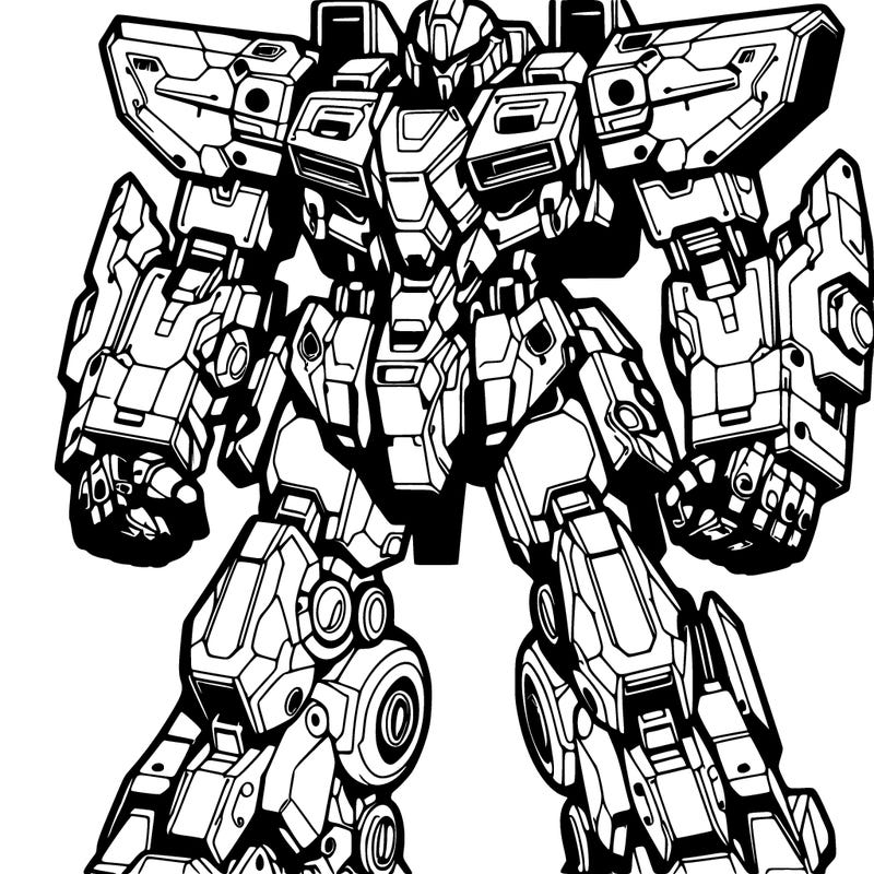 mecha with futuristic armor plating.