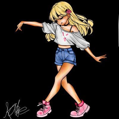 realistic girl danceing