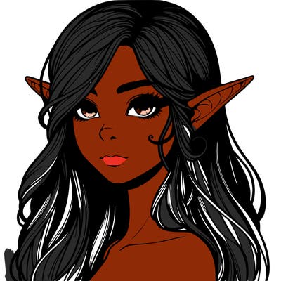 elf girl realistic dark fantasy