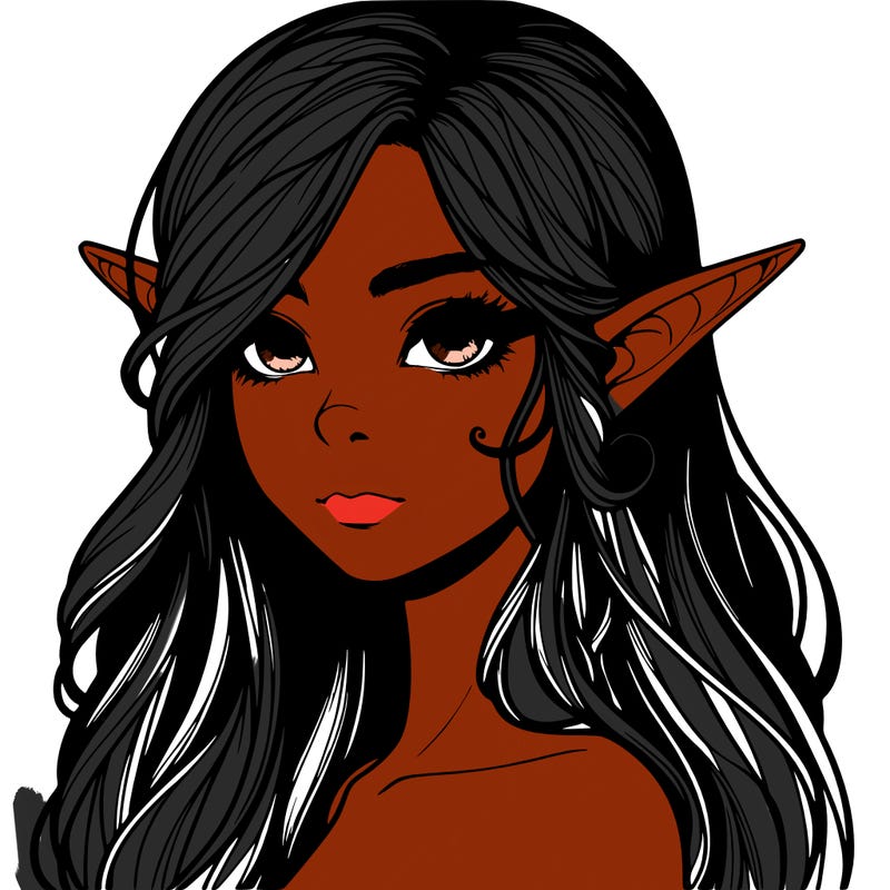 elf girl realistic dark fantasy