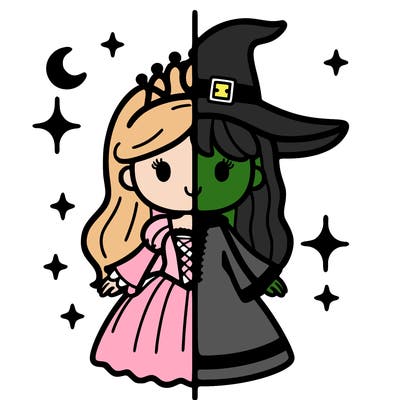split princess and witch