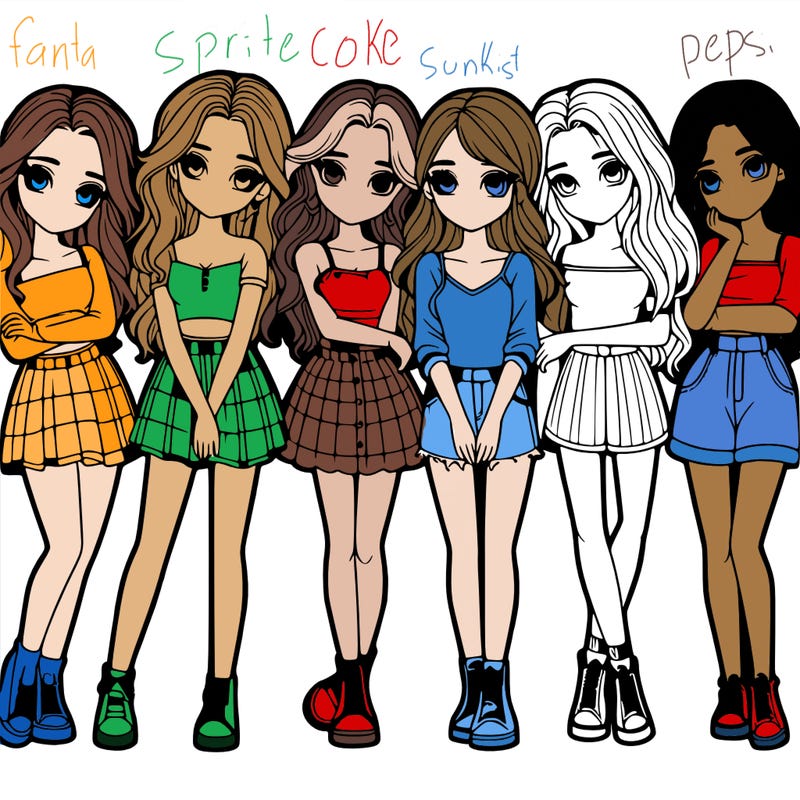 a group of girls realistic