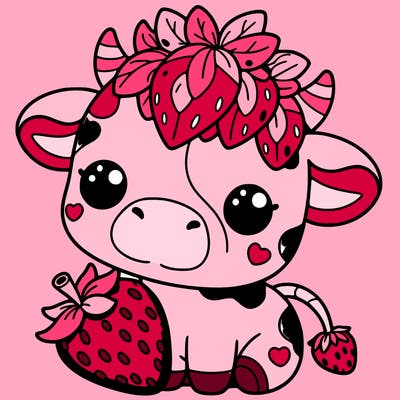 cute strawberry cow