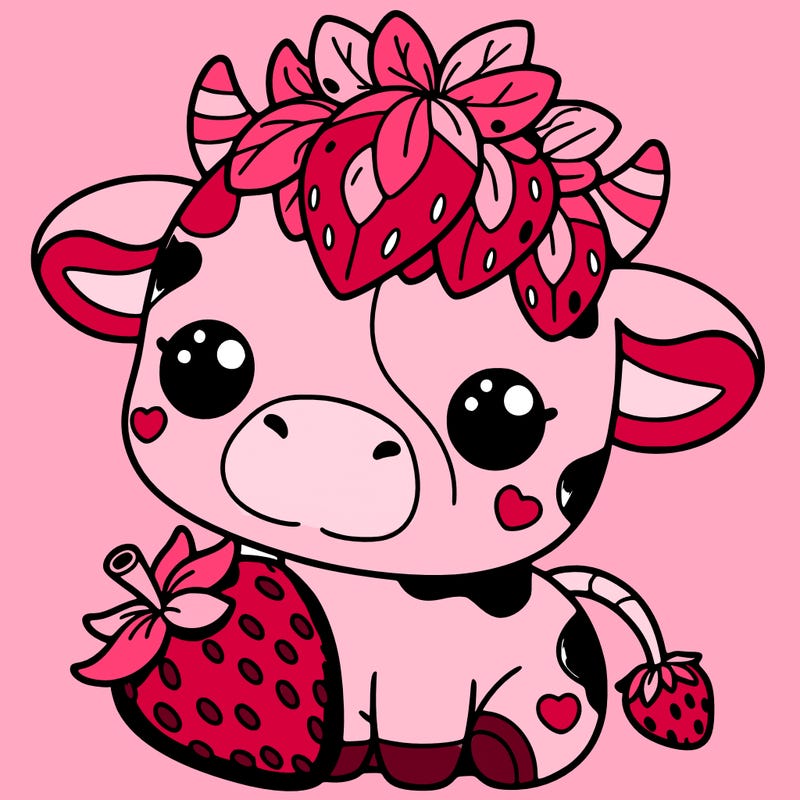 cute strawberry cow