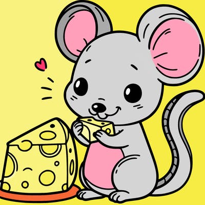 mouse eating cheese