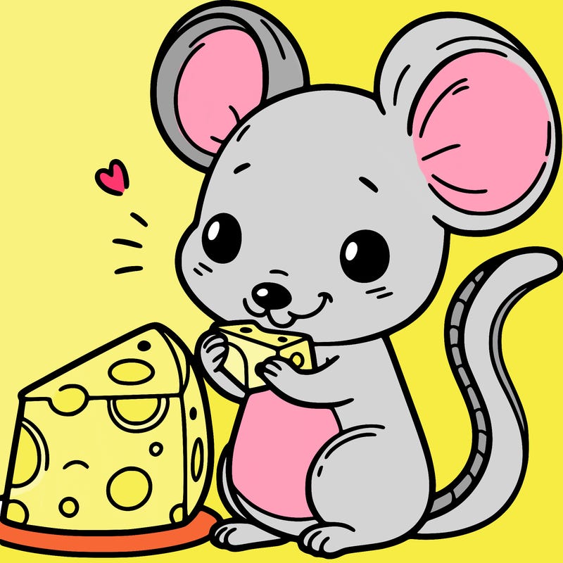 mouse eating cheese