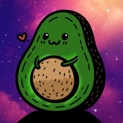 an avocado hugging an avocado