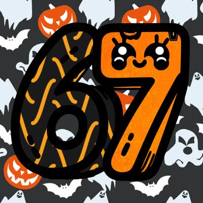 the numbers 67