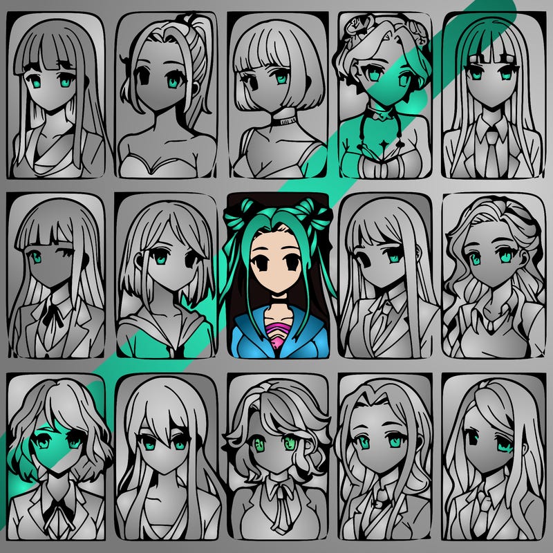 girls that look diffrent anime