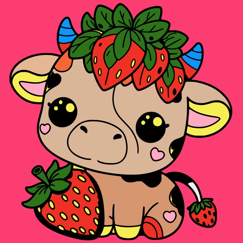 cute strawberry cow