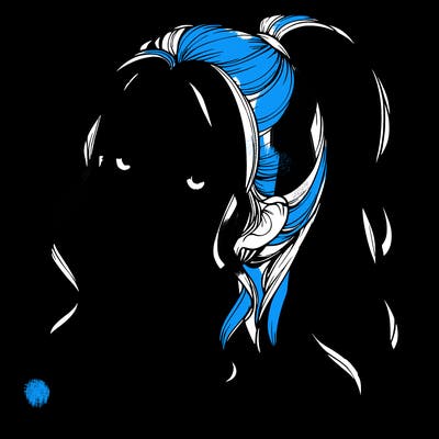 realistic girl with a ponytail on her hair and lips