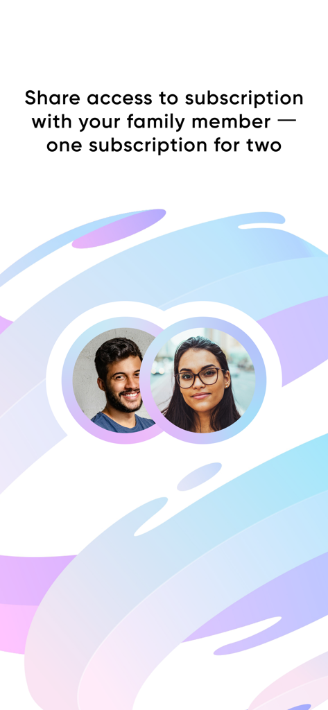 Tax Resident - Days Tracker - A promotional graphic showing two people sharing a single app subscription