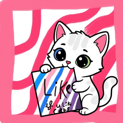a small cat with a blank sheet of paper in its hand. the cat is sooooooo cute!