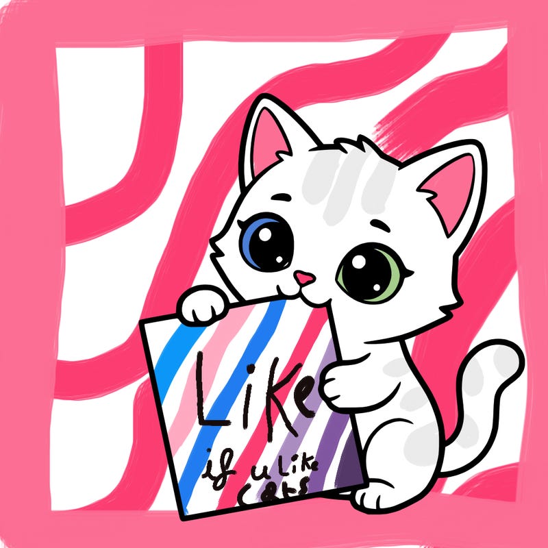 a small cat with a blank sheet of paper in its hand. the cat is sooooooo cute!