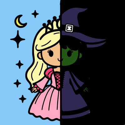 split princess and witch