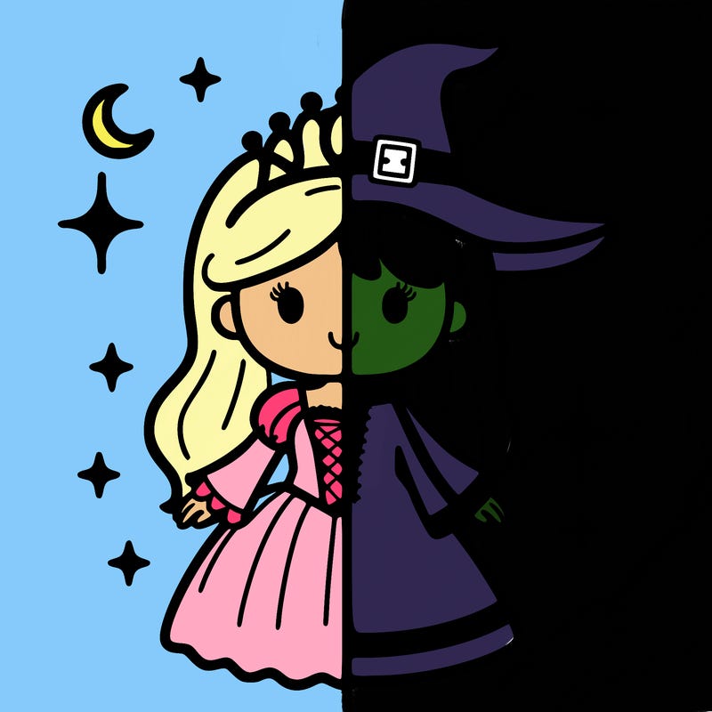 split princess and witch
