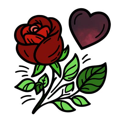 rose and heart