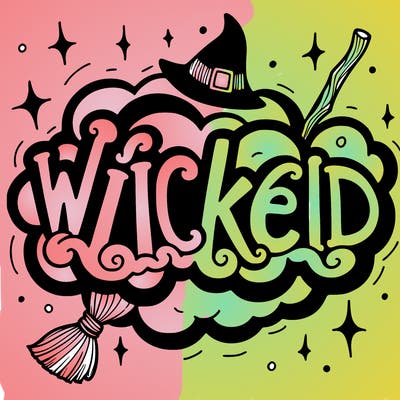 wicked in bubble letters