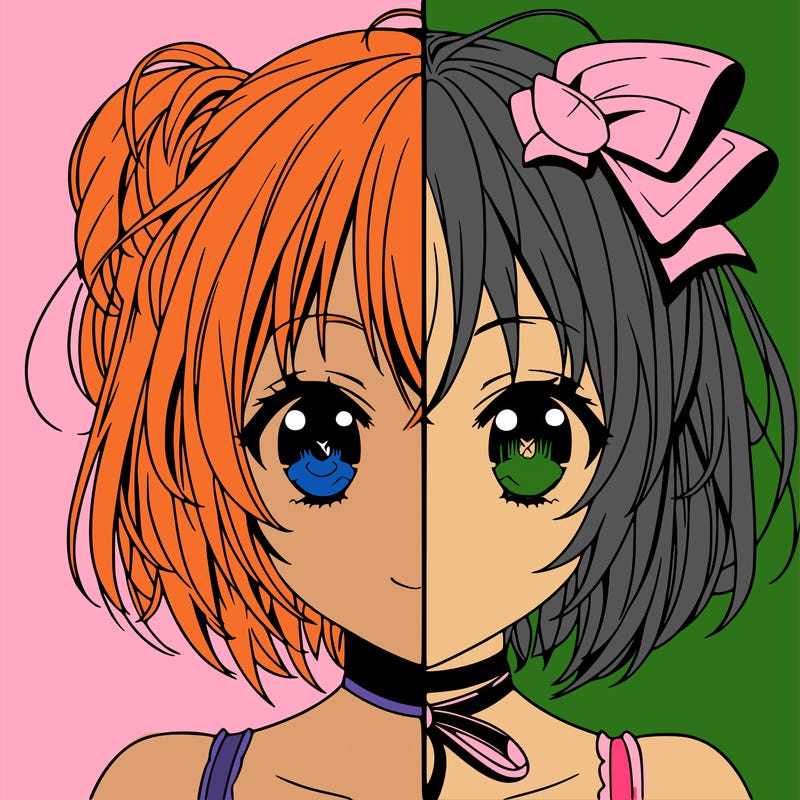 manga split anime girl