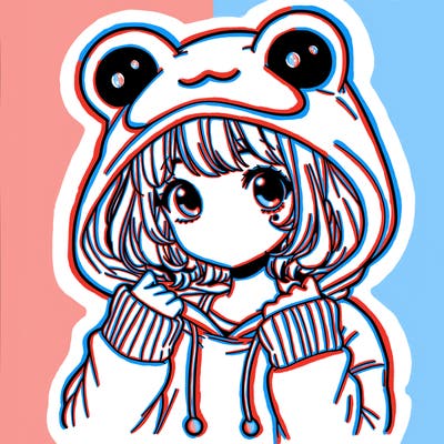 a cute teenage girl wearing a frog hoodie