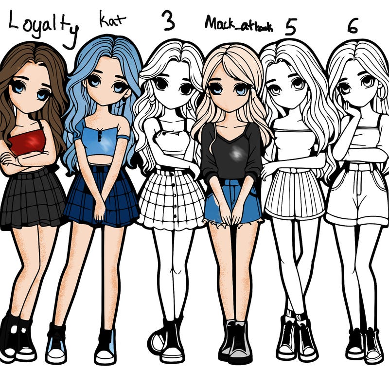 a group of girls realistic