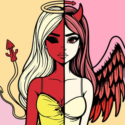 devil vs angel realistic girl
