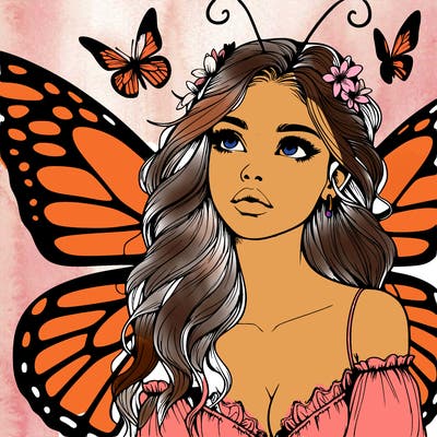 butterfly fairy realistic girl