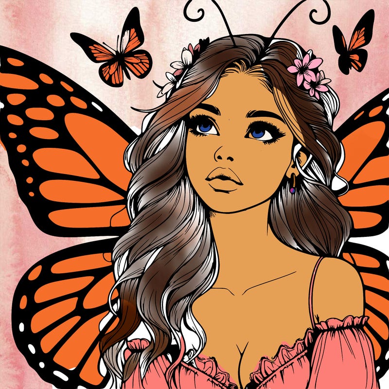 butterfly fairy realistic girl
