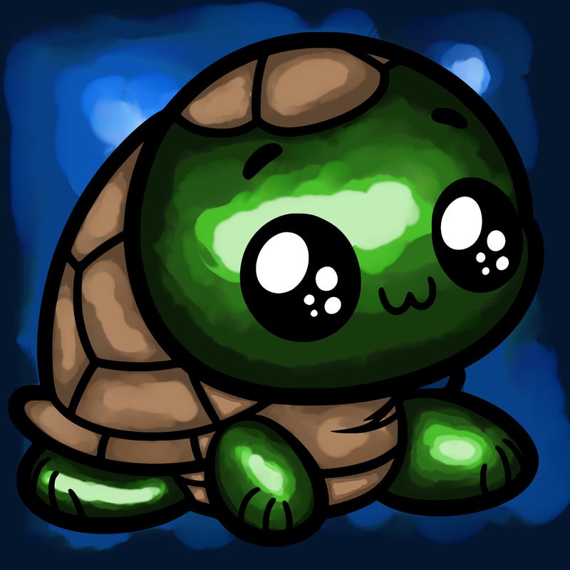 cute little animated turtle