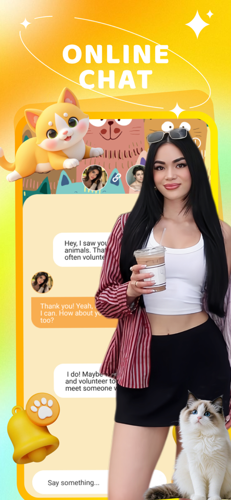 Inzo app online chat interface for animal rescue community members