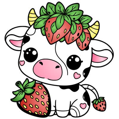 cute strawberry cow